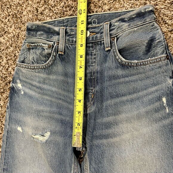 Etica Jeans 24 Tyler Vintage Straight Ankle Blue Distress Button Fly High Rise - Picture 8 of 13